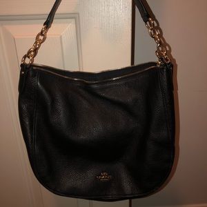 Coach purse with gold chain accents